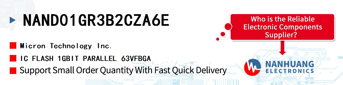 NAND01GR3B2CZA6E Micron IC FLASH 1GBIT PARALLEL 63VFBGA